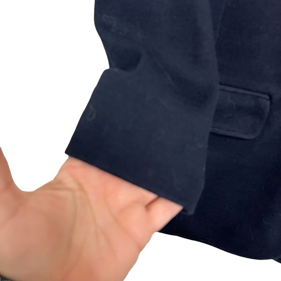 BLACK LABEL LAUREN RALPH LAUREN NAVY BLUE KNIT BLAZER PREPPY OLD MONEY STRETCH - Picture 6 of 12